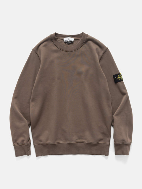 Stone Island Organic Cotton Fleece Crewneck Umber, Sweatshirts