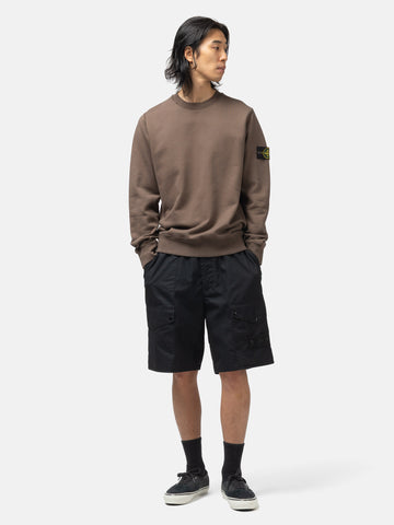 Stone Island Organic Cotton Fleece Crewneck Umber, Sweatshirts