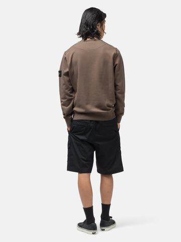 Stone Island Organic Cotton Fleece Crewneck Umber, Sweatshirts