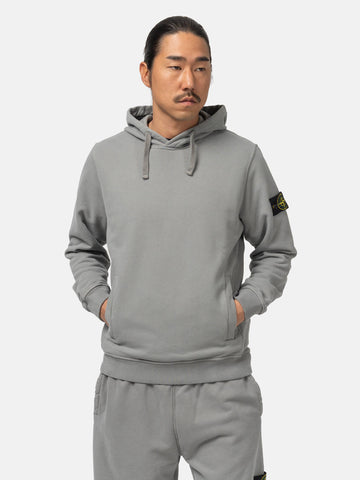 Stone Island Organic Cotton Hooded Sweatshirt Cement, Hoodies