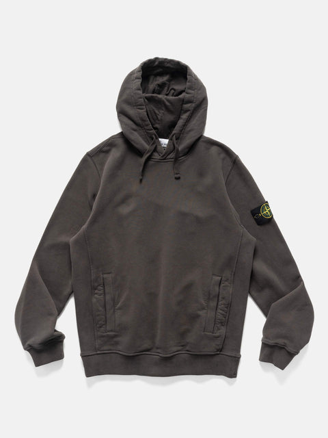 Stone Island Organic Cotton Hooded Sweatshirt Lead Grey, Hoodies
