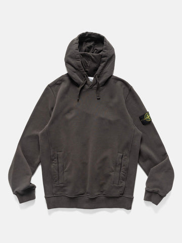 Stone Island Organic Cotton Hooded Sweatshirt Lead Grey, Hoodies