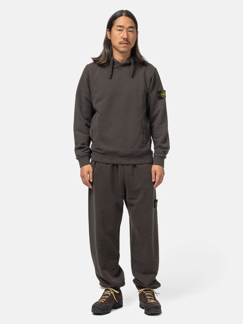 Stone Island Organic Cotton Hooded Sweatshirt Lead Grey, Hoodies