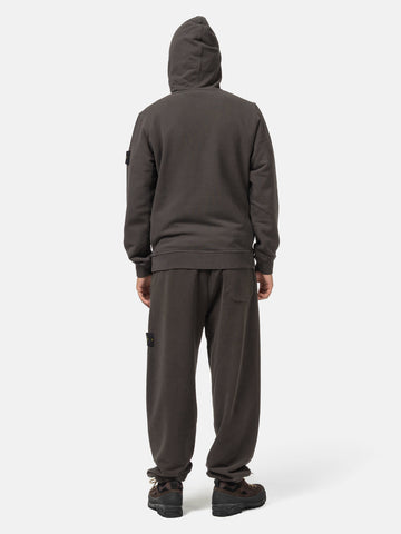 Stone Island Organic Cotton Hooded Sweatshirt Lead Grey, Hoodies