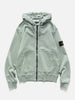 Flat shot of the Stone Island Organic Cotton Hooded Sweatshirt Sage