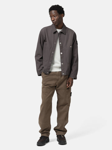 Full body shot of the model wearing the Stone Island Organic Cotton Patch-Pocket Cargo Trouser Brown