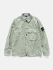 Flat shot of the Stone Island Organic-Look Nylon Panama-TC Overshirt Sage