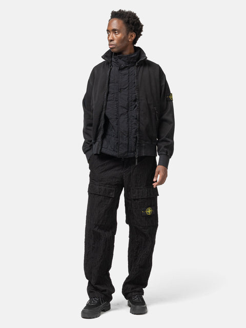 Stone Island Organic Panama Cotton Oversized Track Jacket Black, Track Jackets