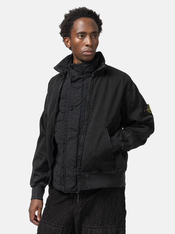 Stone Island Organic Panama Cotton Oversized Track Jacket Black, Track Jackets