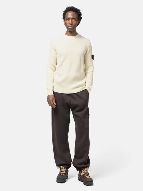 Stone Island RWS Wool Full Rib Knit Sweater Ivory, Sweaters