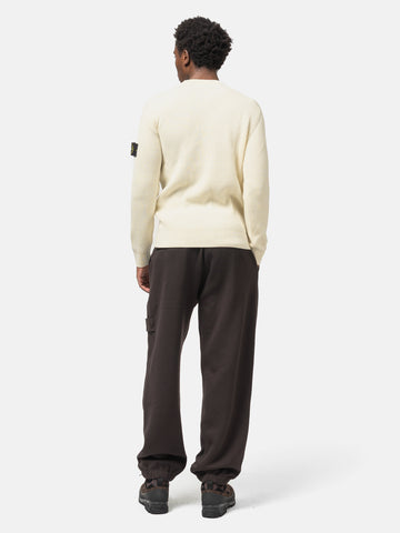 Stone Island RWS Wool Full Rib Knit Sweater Ivory, Sweaters