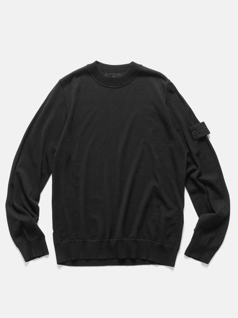 Stone Island Ghost Piece RWS Wool Knit Crewneck Black, Sweatshirts