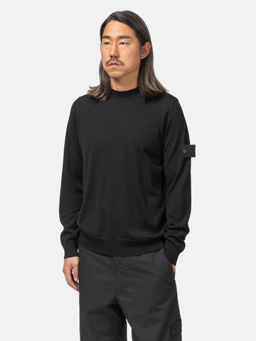 Stone Island Ghost Piece RWS Wool Knit Crewneck Black, Sweatshirts