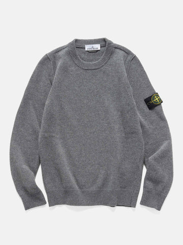 Stone Island Reverse Stitch Lambswool Sweater Melange Cement, Sweaters