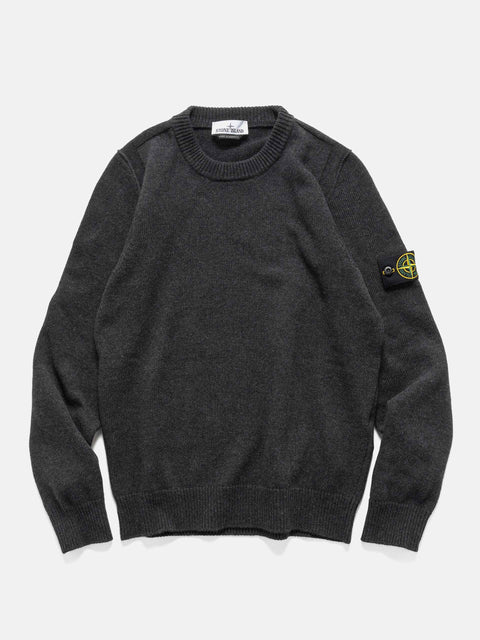 Stone Island Reverse Stitch Lambswool Sweater Melange Charcoal, Sweaters