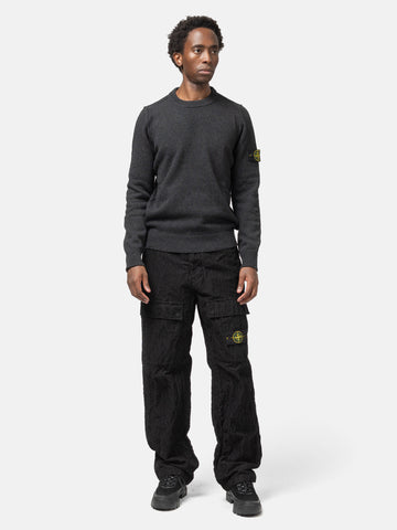 Stone Island Reverse Stitch Lambswool Sweater Melange Charcoal, Sweaters