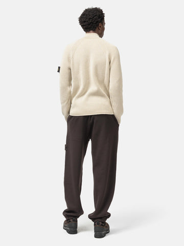 Stone Island Rib RWS Wool Half-Zip Sweater Ivory, Sweaters