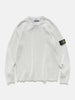 Flat shot of the Stone Island Ribbed Cotton Raglan Crewneck Grey