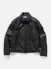 Stone Island Matt Grain Leather Coach Jacket Black, Leather Jackets