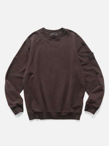 Stone Island Ghost Piece Stretch Cotton Fleece Crewneck Dark Brown, Sweatshirts