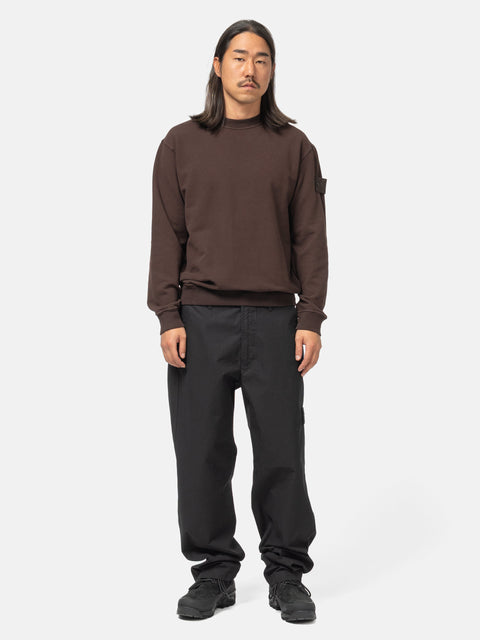 Stone Island Ghost Piece Stretch Cotton Fleece Crewneck Dark Brown, Sweatshirts