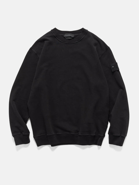 Stone Island Ghost Piece Stretch Cotton Fleece Crewneck Black, Sweatshirts