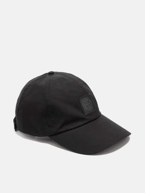 Stone Island Ghost Piece Weatherproof Cotton Canvas Baseball Cap Black, Caps