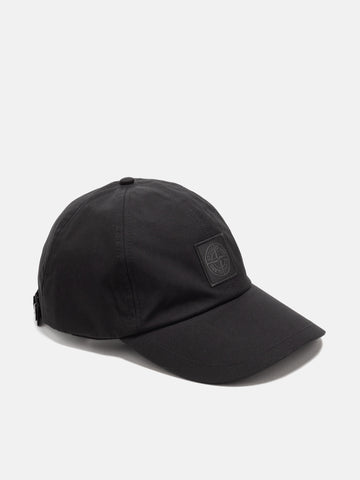 Stone Island Ghost Piece Weatherproof Cotton Canvas Baseball Cap Black, Caps