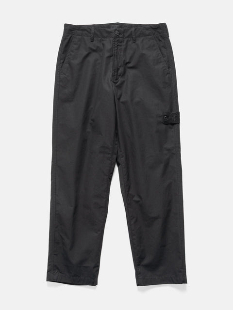 Stone Island Ghost Piece Weatherproof Cotton Canvas Chino Black, Pants
