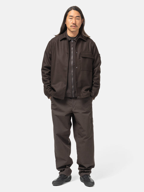 Stone Island Ghost Piece Weatherproof Cotton Canvas Chino Dark Brown, Pants