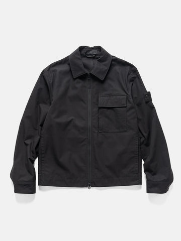 Stone Island Ghost Piece Weatherproof Cotton Canvas Overshirt Black, Overshirts