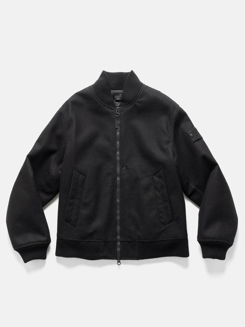 Stone Island Ghost Piece Wind Resistant Wool Bomber Black, Bomber Jackets