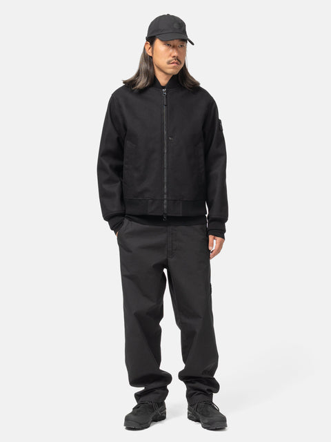 Stone Island Ghost Piece Wind Resistant Wool Bomber Black, Bomber Jackets