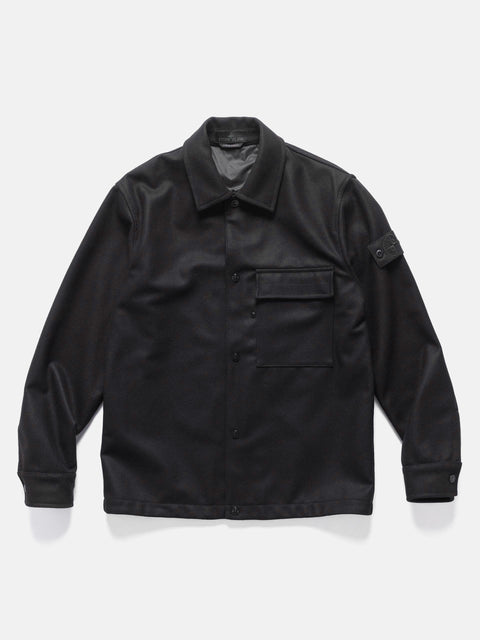 Stone Island Ghost Piece Wool Nylon Chest Pocket Overshirt Black, Overshirts