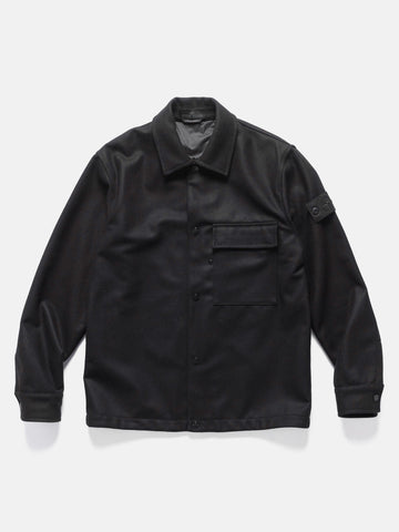 Stone Island Ghost Piece Wool Nylon Chest Pocket Overshirt Black, Overshirts