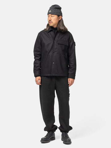 Stone Island Ghost Piece Wool Nylon Chest Pocket Overshirt Black, Overshirts