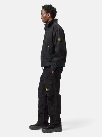 Stone Island Wrinkled Corduroy 500-TC Loose Fit Cargo Pants Black, Cargo Pants