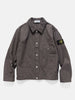 Flat shot of the Stone island Cotton Canvas Coach Jacket Charcoal