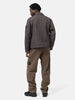 Back shot of the model wearing the Stone island Cotton Canvas Coach Jacket Charcoal