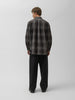 TOHNAI Cotton Check Regular Collar Shirt Charcoal, Shirts