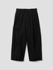 TOHNAI Double Face Cotton Two Pleats Trouser Black, Pants