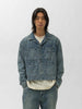 Ulterior Faded Light Denim Short Coverall Faded Blue, Denim Jackets