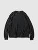 Ulterior Super Fine Wool Cotton CUT-OFF P/O (border Stripe) Black x Charcoal, T-Shirts