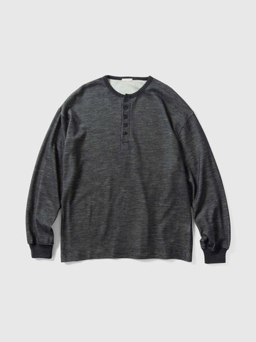 Ulterior W/C Honeycomb HENLEY-NECK Top Charcoal, Henley