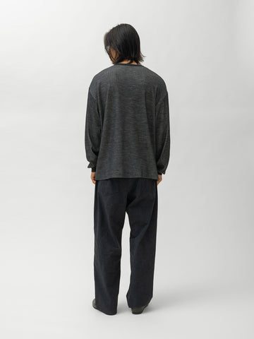 Ulterior W/C Honeycomb HENLEY-NECK Top Charcoal, Henley