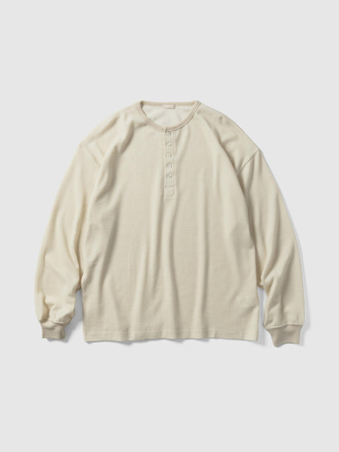 Ulterior W/C Honeycomb HENLEY-NECK Top Ecru, Henley