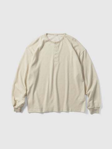 Ulterior W/C Honeycomb HENLEY-NECK Top Ecru, Henley