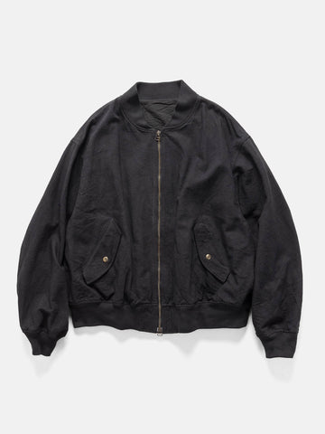 Flat shot in studio of the cotton canvas MA-1 Blouson from URU.