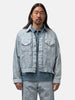 URU Cotton Denim Print Trucker Jacket White, Denim Jackets