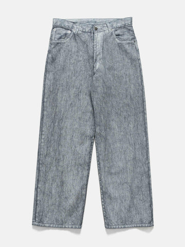 URU Cotton Denim Print Wide Pants White, Jeans